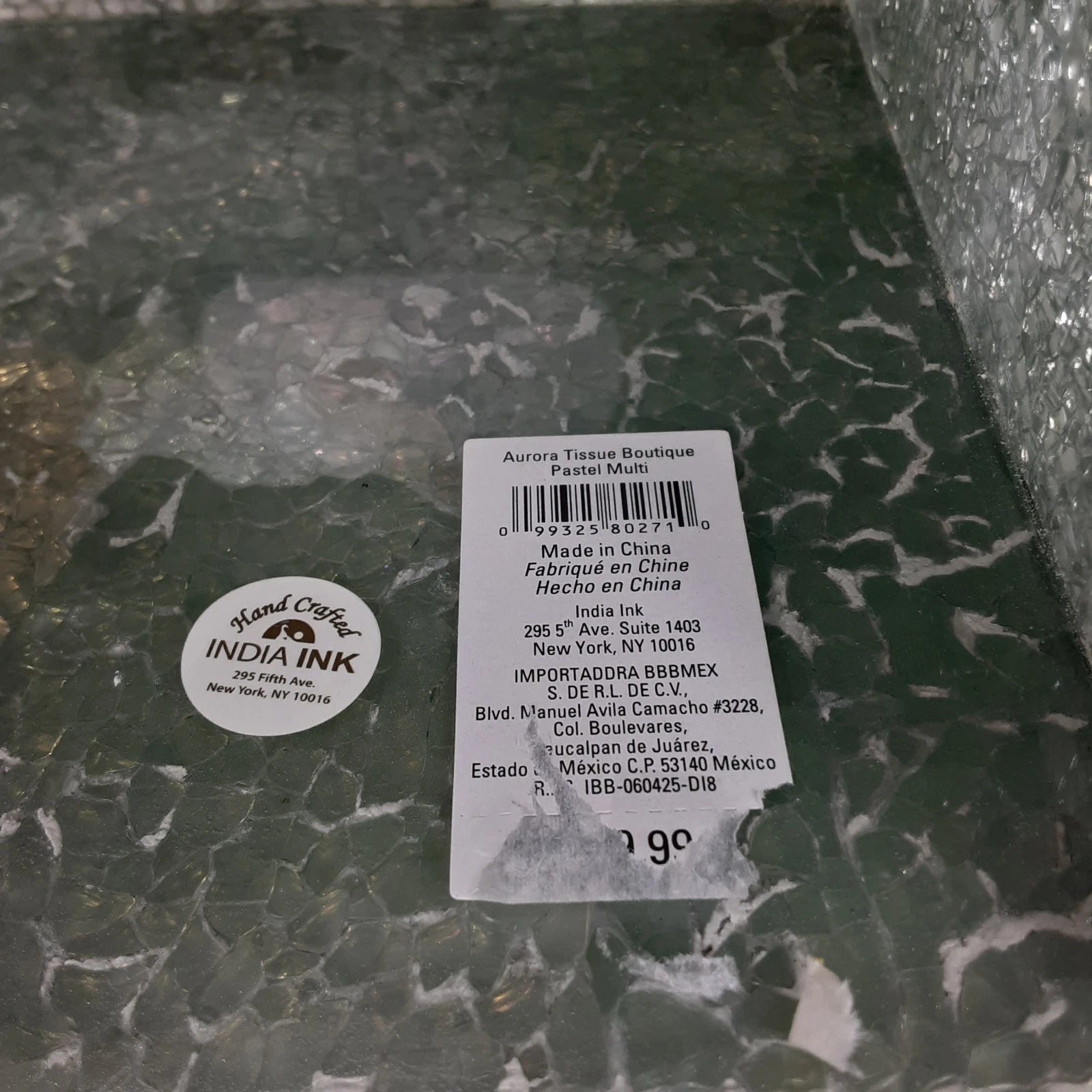 Crackle Mosaic Glass Tissue Box Cover Aqua White Pink Purple Square | eBay