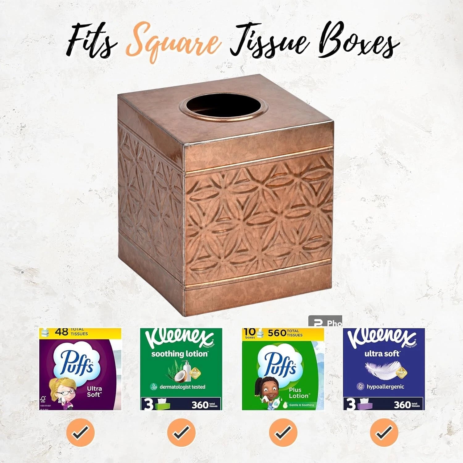 Autumn Alley Copper Tissue Box Cover Square, Copper Bathroom Accessories, Metal | eBay