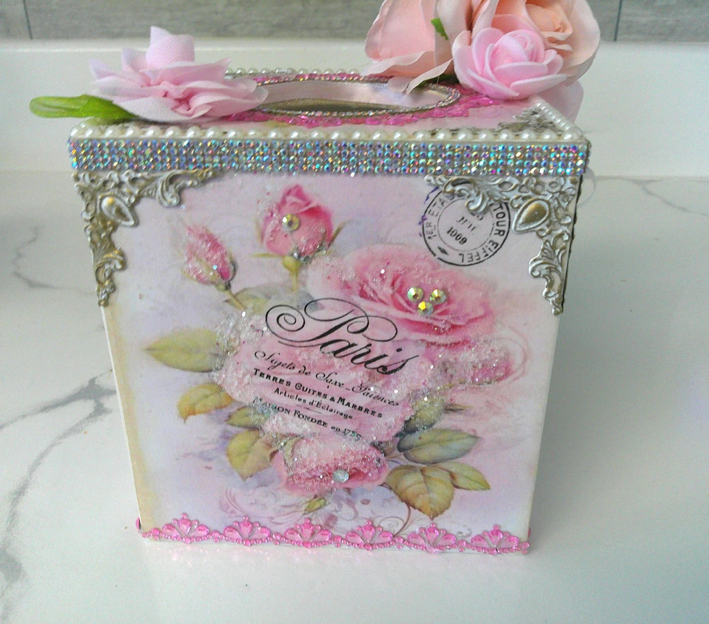Shabby Chic Victorian Tissue Box Cover~French Inspired Design w/Rose Graphic | eBay