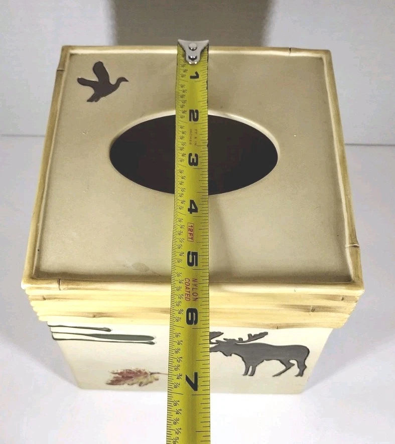 Outdoorsman Square Facial Tissue Cube Cover Bathroom Decor Accessory Cabin Lodge | eBay