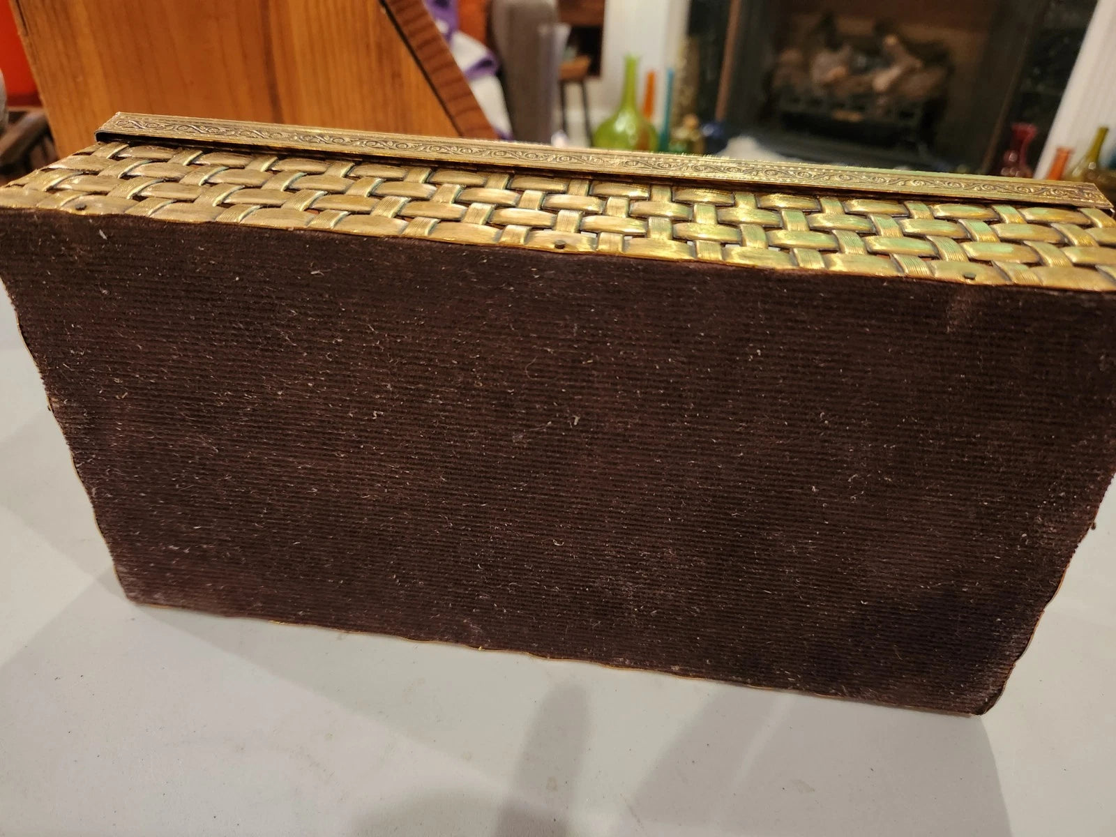 MCM VTG Gold Metal Woven Tissue Box Cover- Classic- Retro | eBay