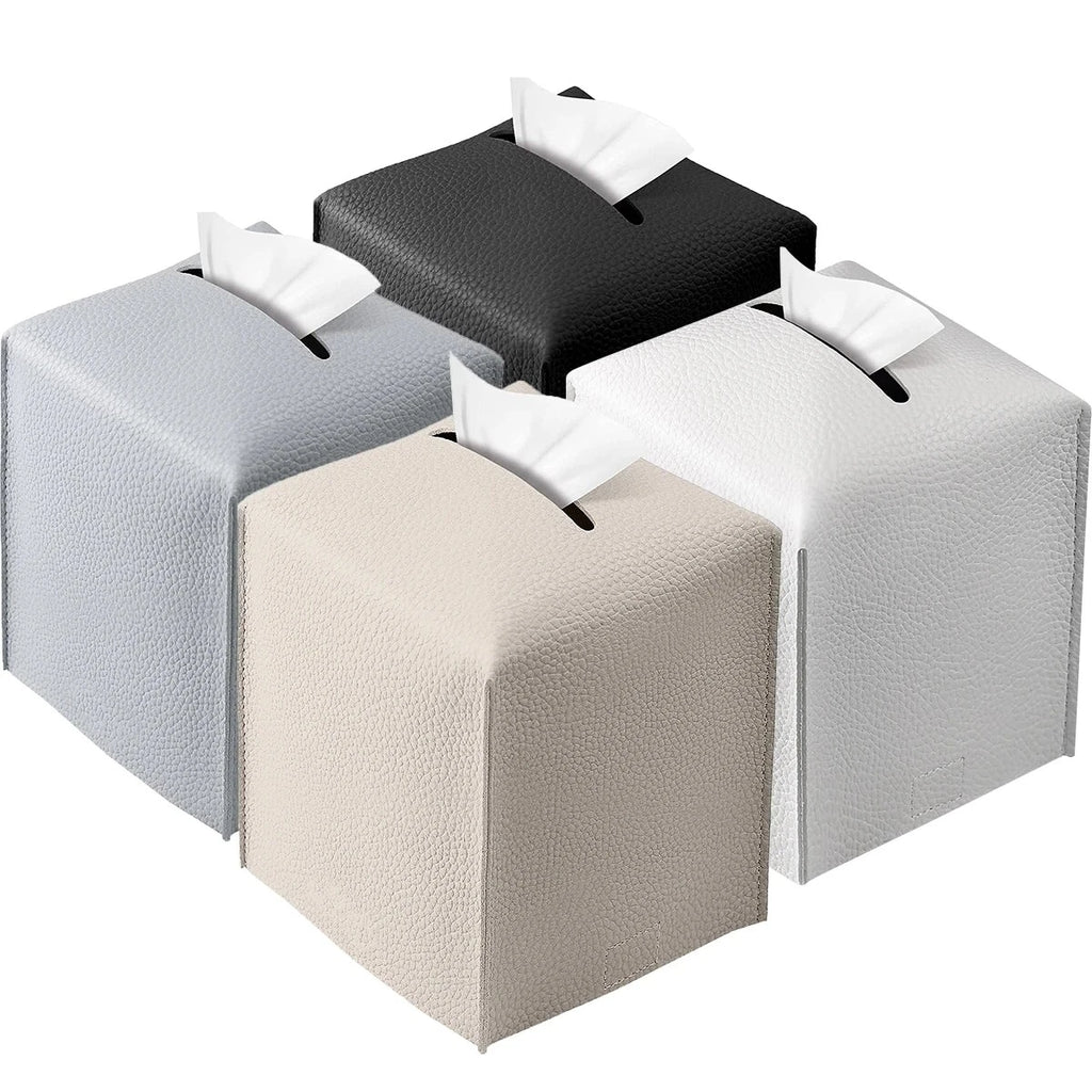Tissue Box Cover, Refined Modern PU Leather Square Tissue Box Holder | eBay