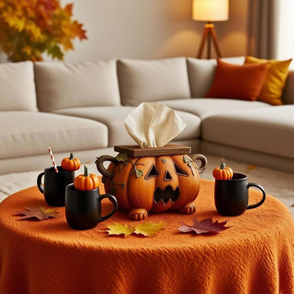 Pumpkin Tissue Box Holder Napkin Organizer for Home Pumpkin Shaped delightful | eBay
