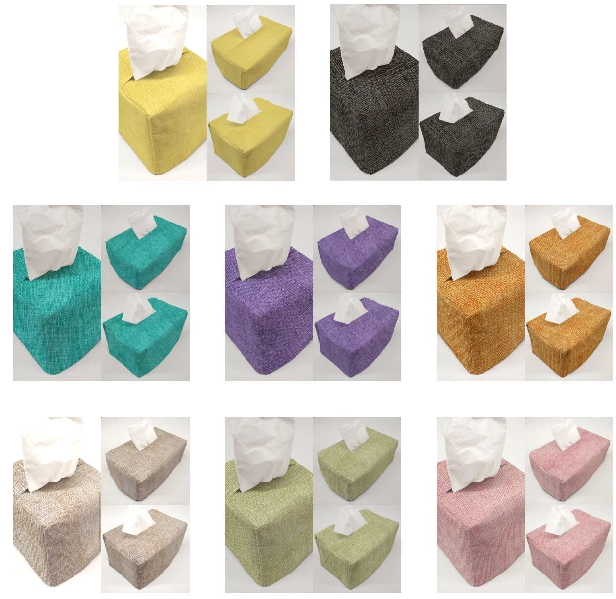 Faux Burlap Tissue Box Cover (8 Colors Available) | eBay