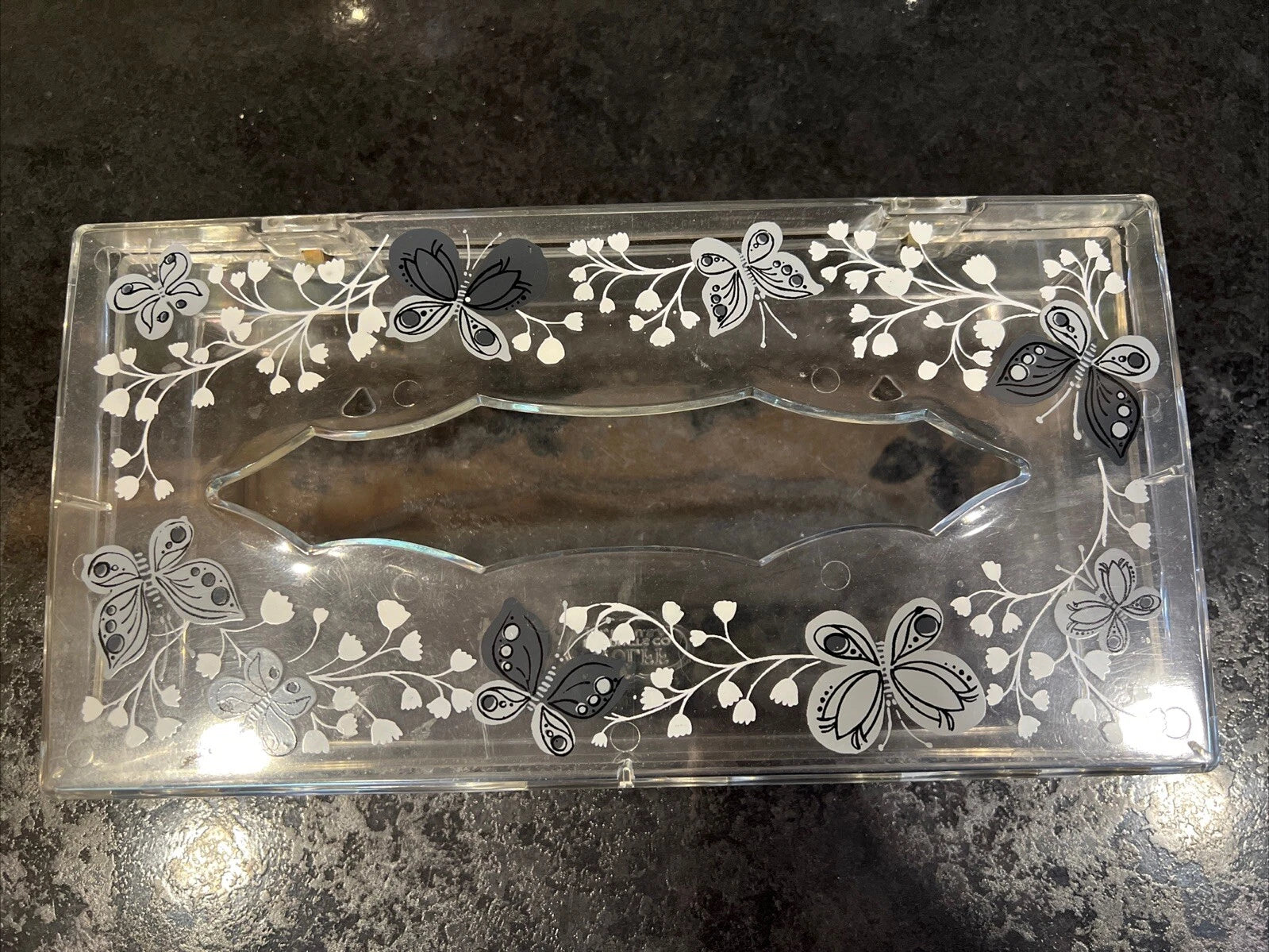 Vintage Tissue Box Holder Butterflies Wolff Products USA Acrylic | eBay