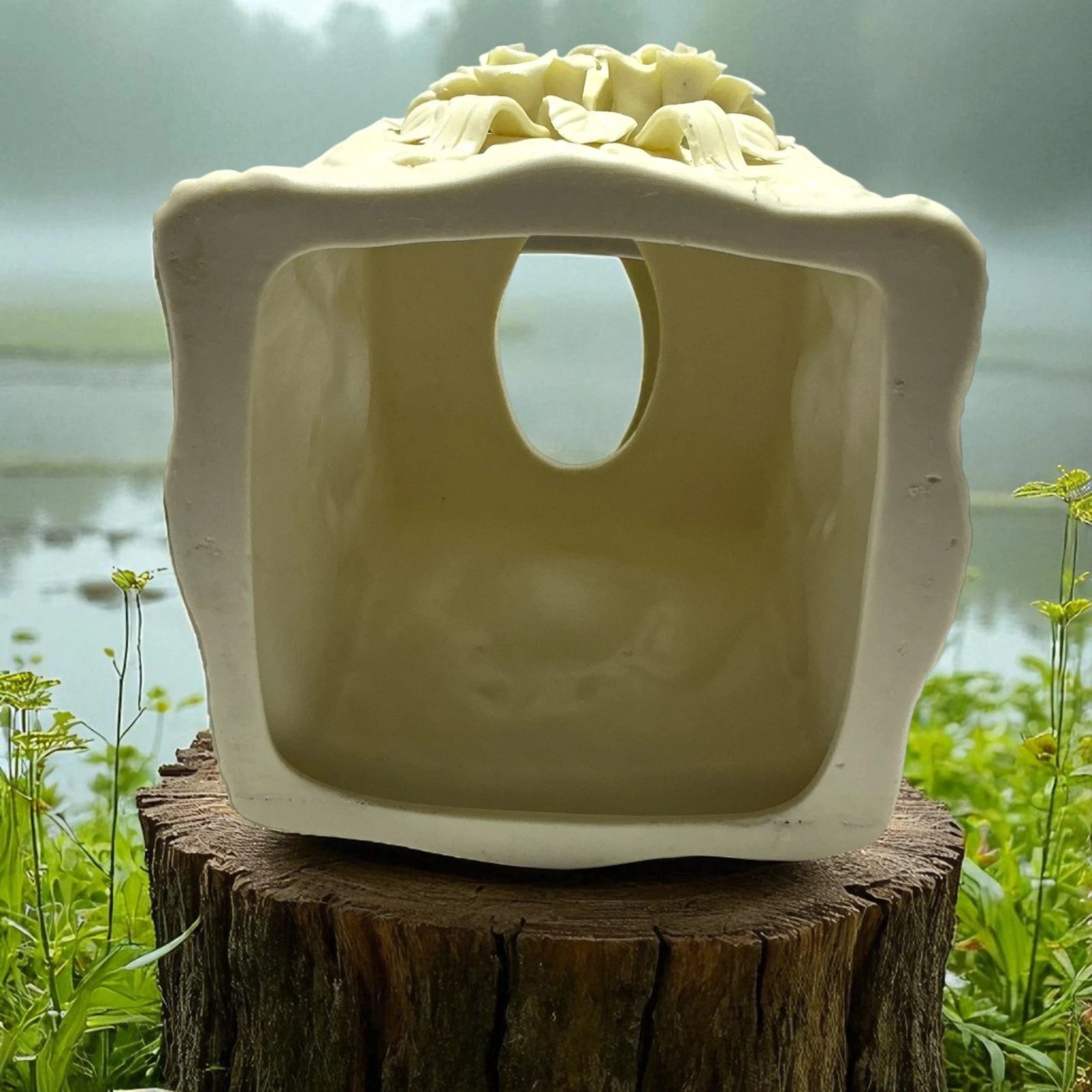 Tissue Box Ceramic Victorian Rose Cover Off-White Elegant 3-D in Ivory Flowers | eBay