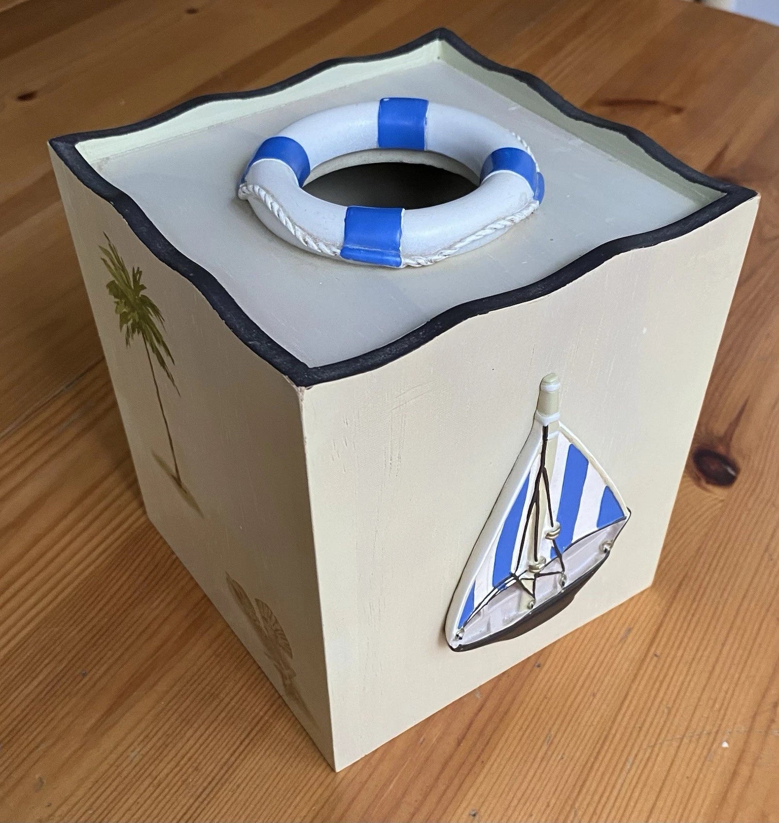 Wood Tissue Box Cover For Beach House Decor Nautical Theme | eBay