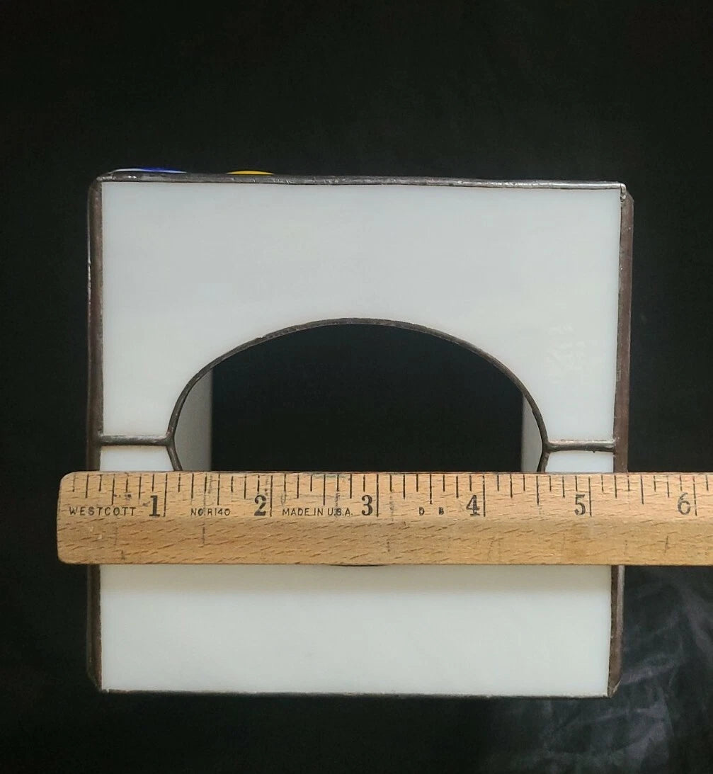 Vintage Copper Leaded Slag Glass Art Crafts Tissue Box Holder Fish 6x5x5 (B3-H13 | eBay