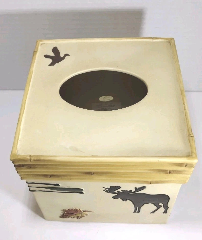 Outdoorsman Square Facial Tissue Cube Cover Bathroom Decor Accessory Cabin Lodge | eBay