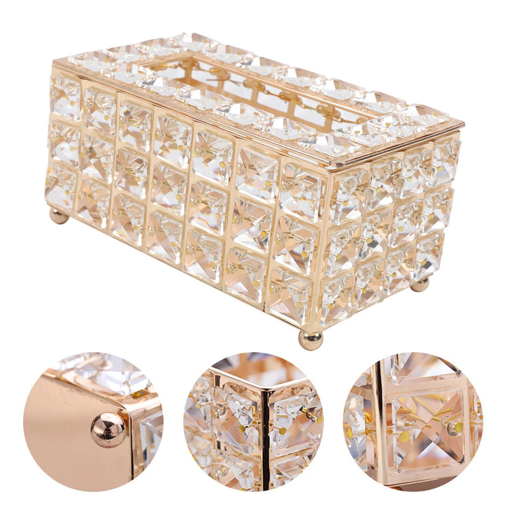 Rhinestone Rectangular Crystal Tissue Box Napkin Case Paper Tissue Holder Box US | eBay