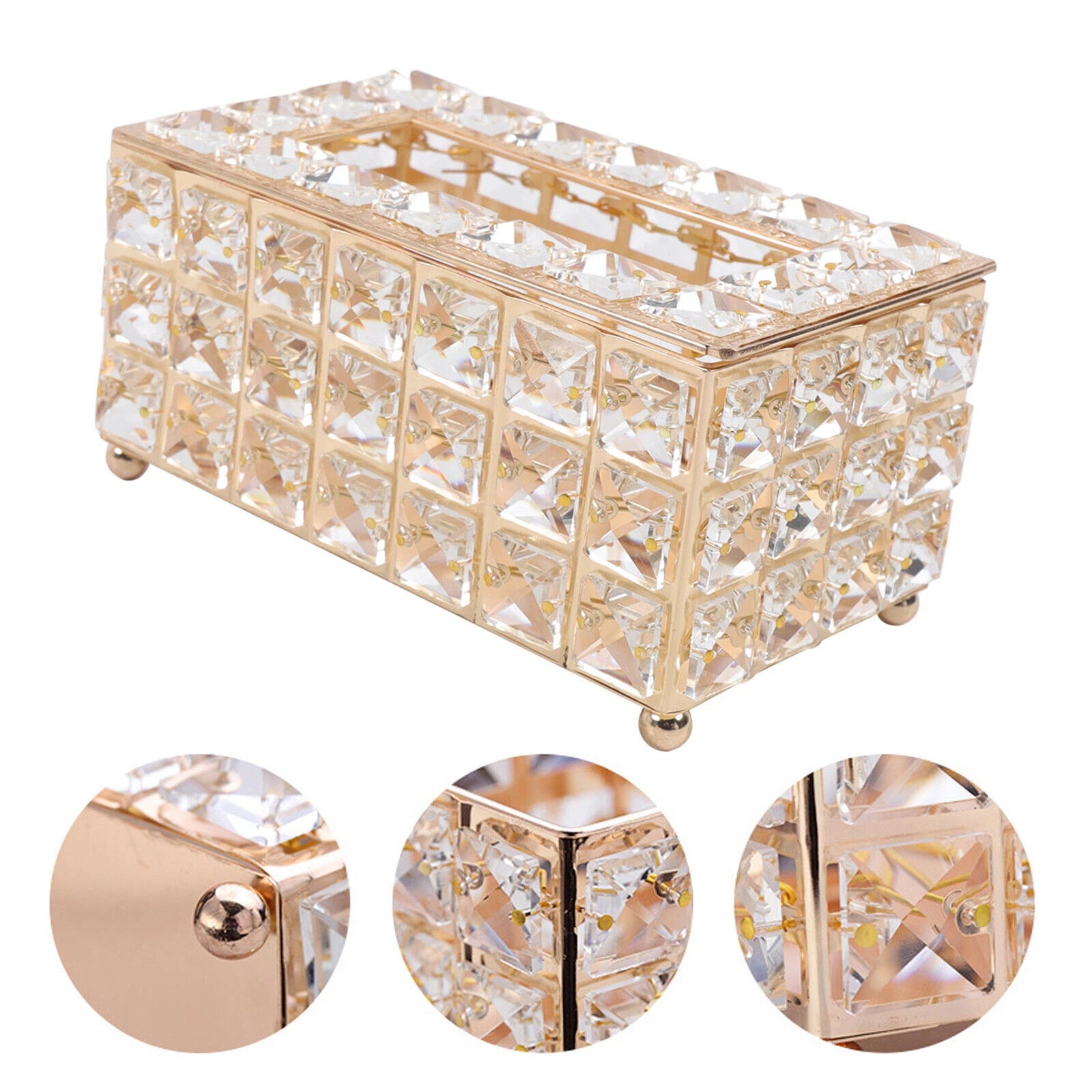 Rhinestone Rectangular Crystal Tissue Box Napkin Case Paper Tissue Holder Box US | eBay