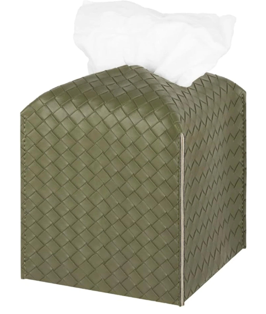 Tissue Box Cover PU Leather Tissue Holder Square Olive NEW | eBay