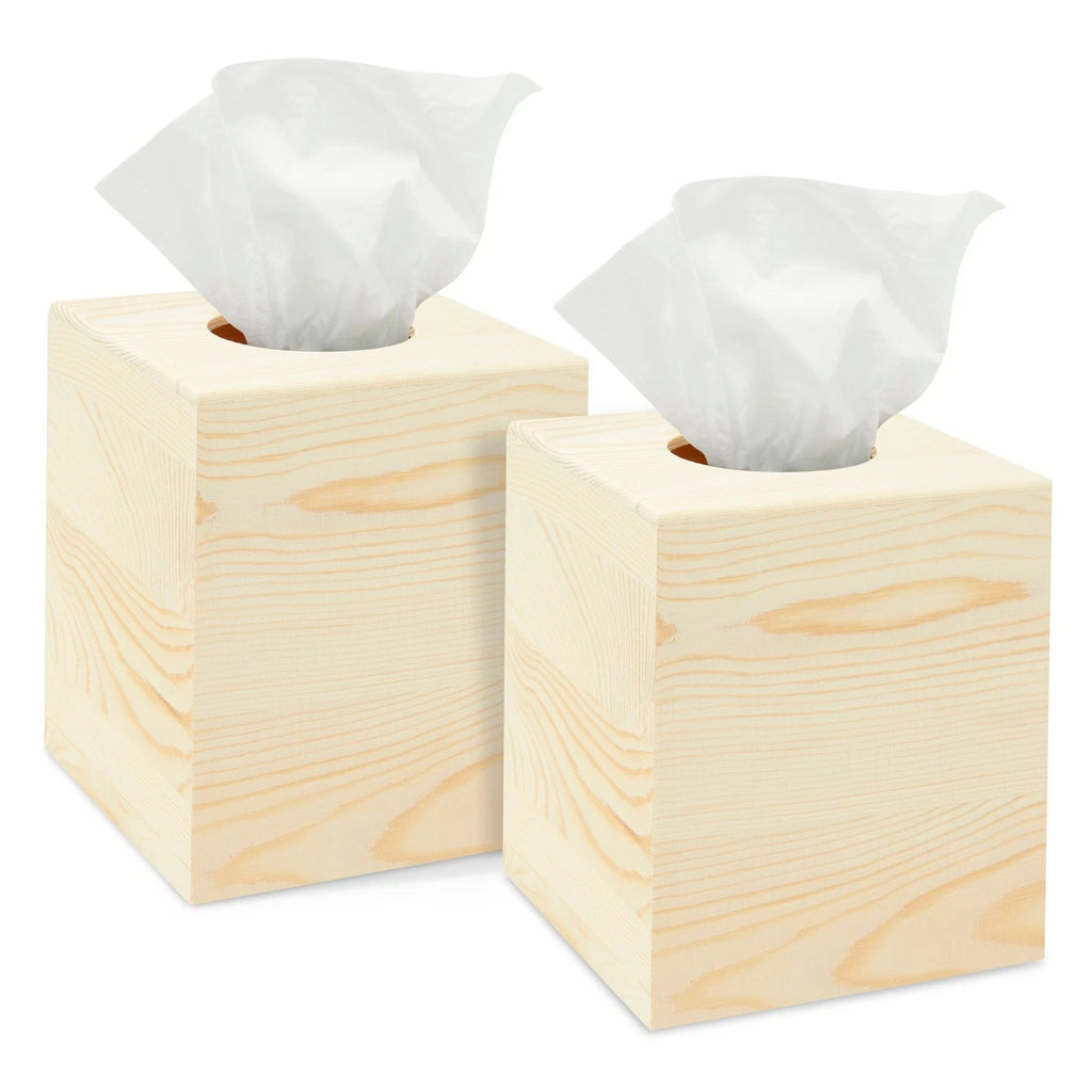 2 Pack Unfinished Wood Tissue Box Cover for DIY Crafts, Home Decor, 5x5.5 in | eBay