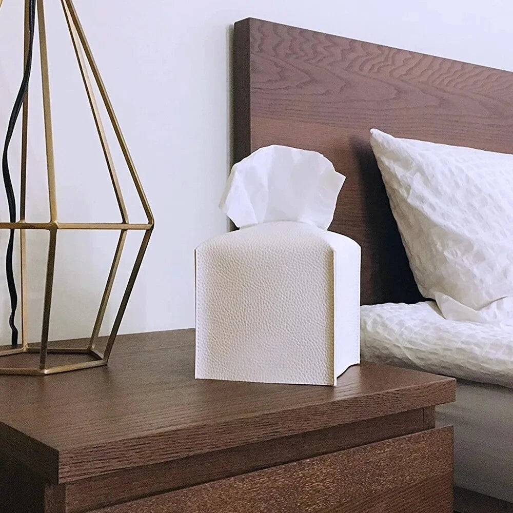Tissue Box Cover, Refined Modern PU Leather Square Tissue Box Holder | eBay