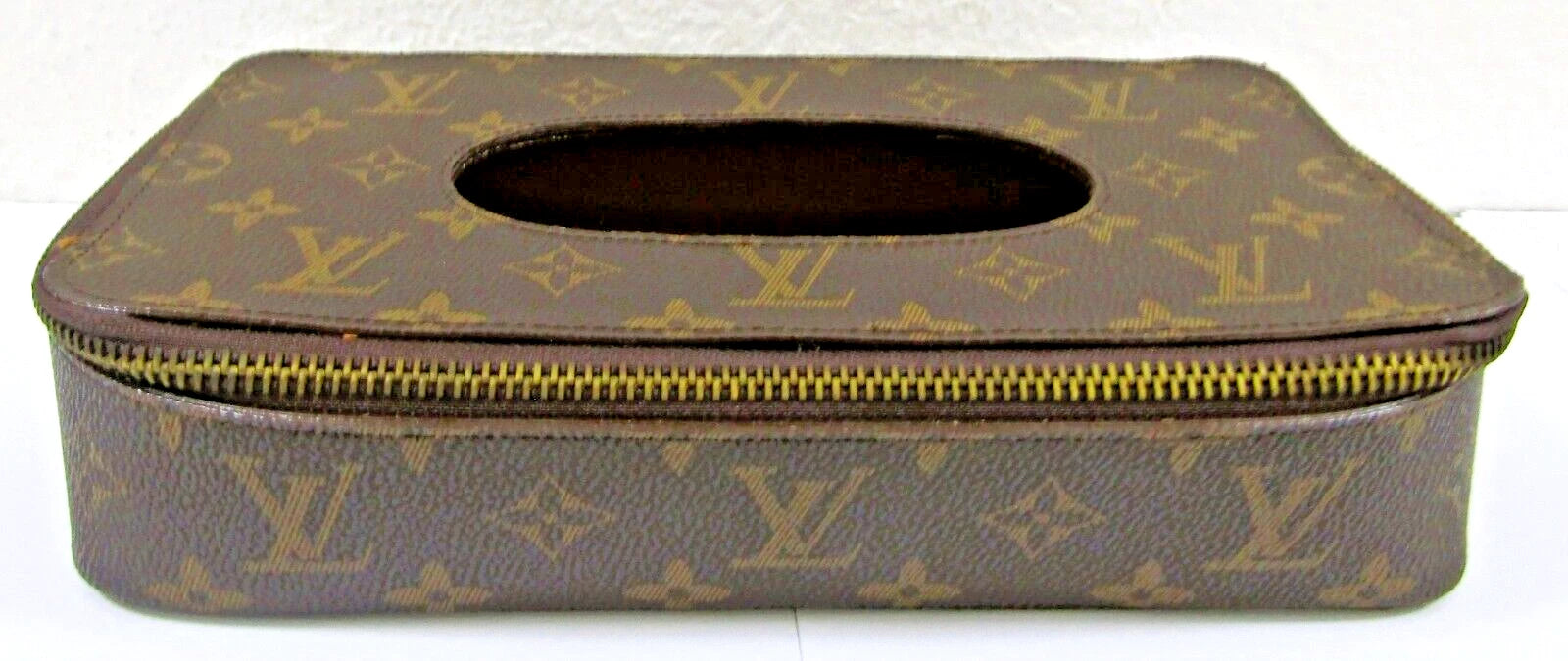 Louis Vuitton Monogram Leather Zippered Tissue Holder Box | eBay