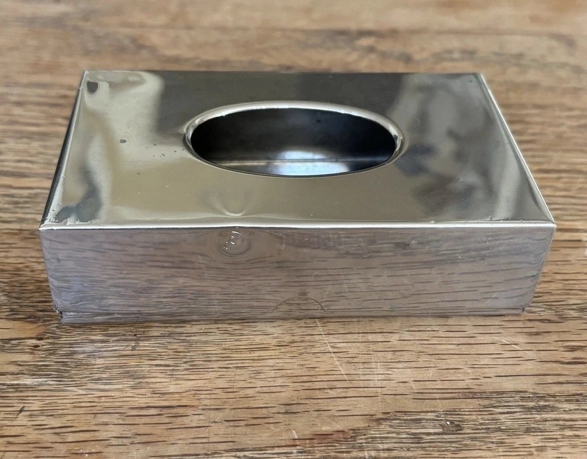 MCM Vintage Chrome or Nickel Plated Metal Facial Small Tissue Box Holder | eBay