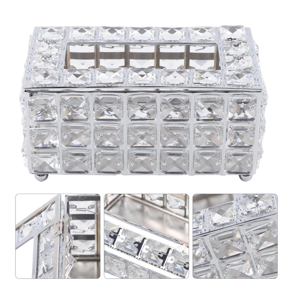 Rhinestone Rectangular Crystal Tissue Box Napkin Case Paper Tissue Holder Box US | eBay