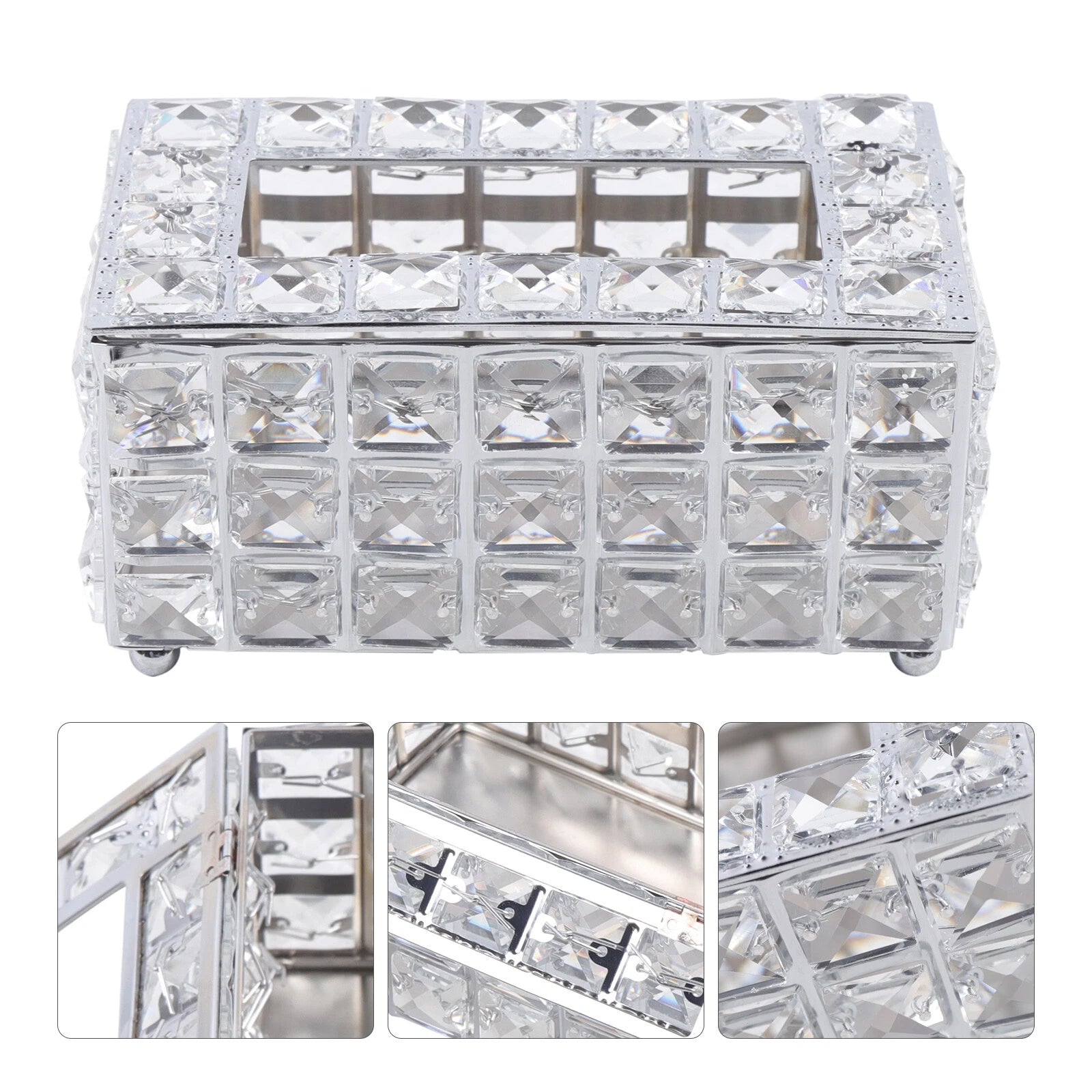 Rhinestone Rectangular Crystal Tissue Box Napkin Case Paper Tissue Holder Box US | eBay