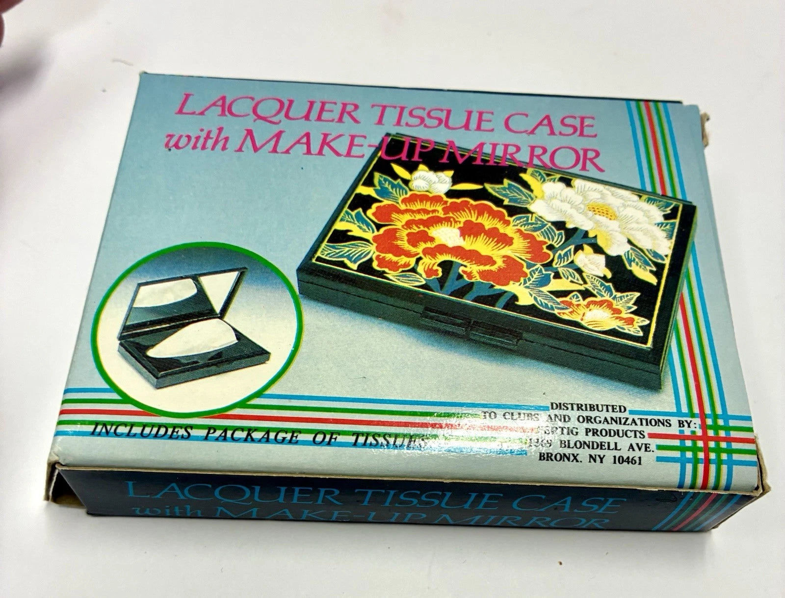 Vintage Decorative Tissue Box With Mirror Purse Size New In Package | eBay