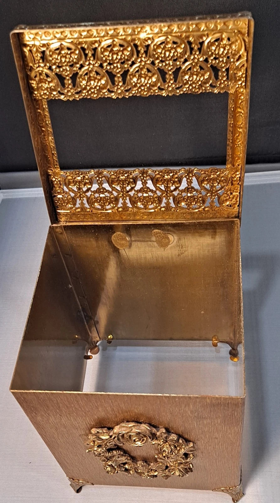 Vintage Italian Rococo Baroque Gold Gilded Square Hinged Tissue Box Holder | eBay