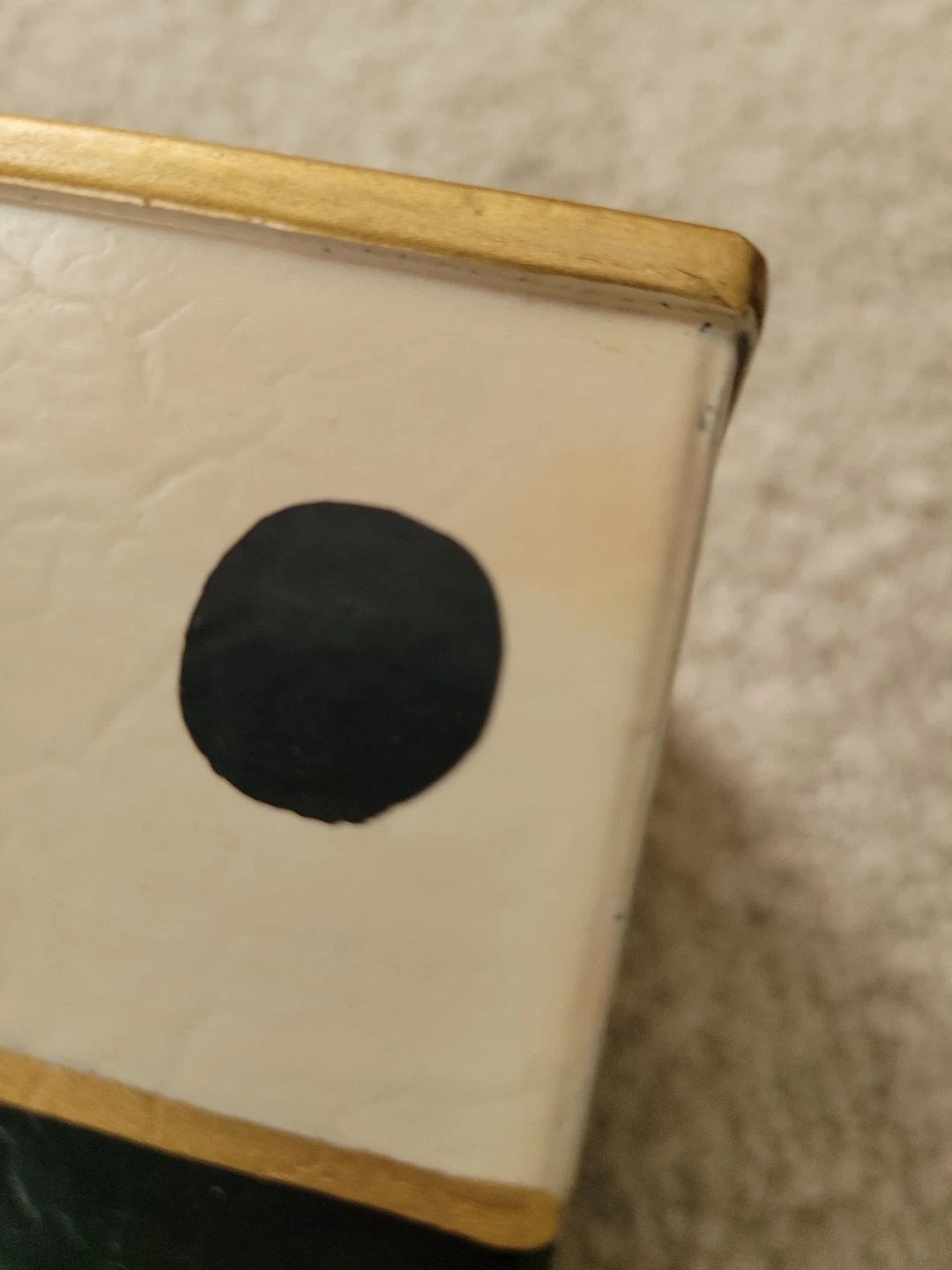 Mackenzie Childs Tissue Box Cover Dotty Polka Dot Boutique Black Cream Square | eBay