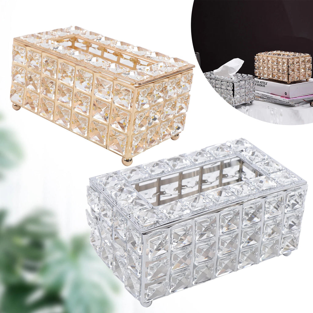 Rhinestone Rectangular Crystal Tissue Box Napkin Case Paper Tissue Holder Box US | eBay