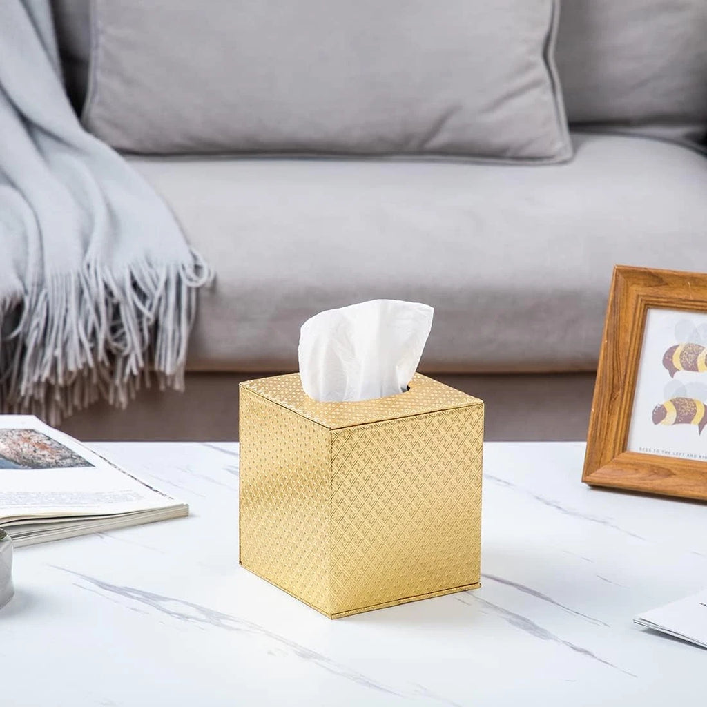 Gold Tissue Box Cover,Tissue Cover Square,Gold Square, | eBay
