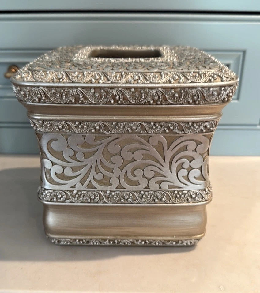Elegant Gold And Silver Upright Tissue Box Holder | eBay