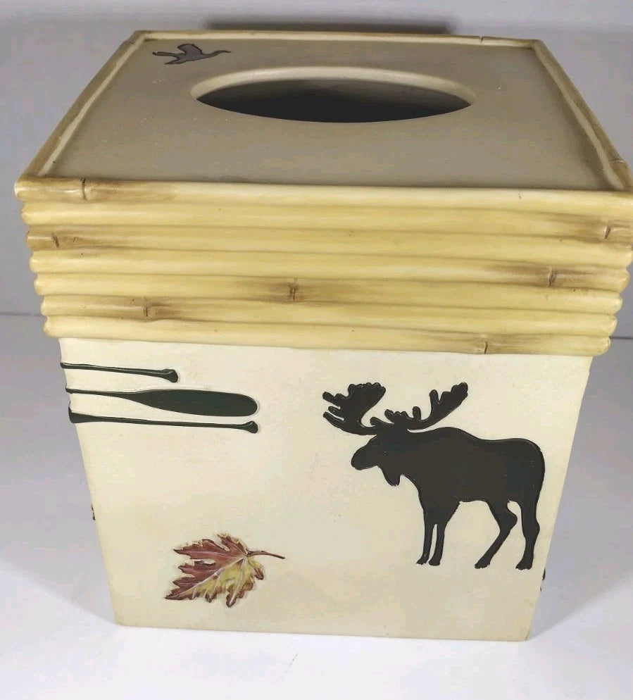Outdoorsman Square Facial Tissue Cube Cover Bathroom Decor Accessory Cabin Lodge | eBay