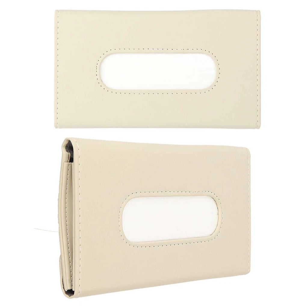 Car Tissue Box Holder For Sun Visor, Car Leather Tissue box (Black/Khaki) | eBay