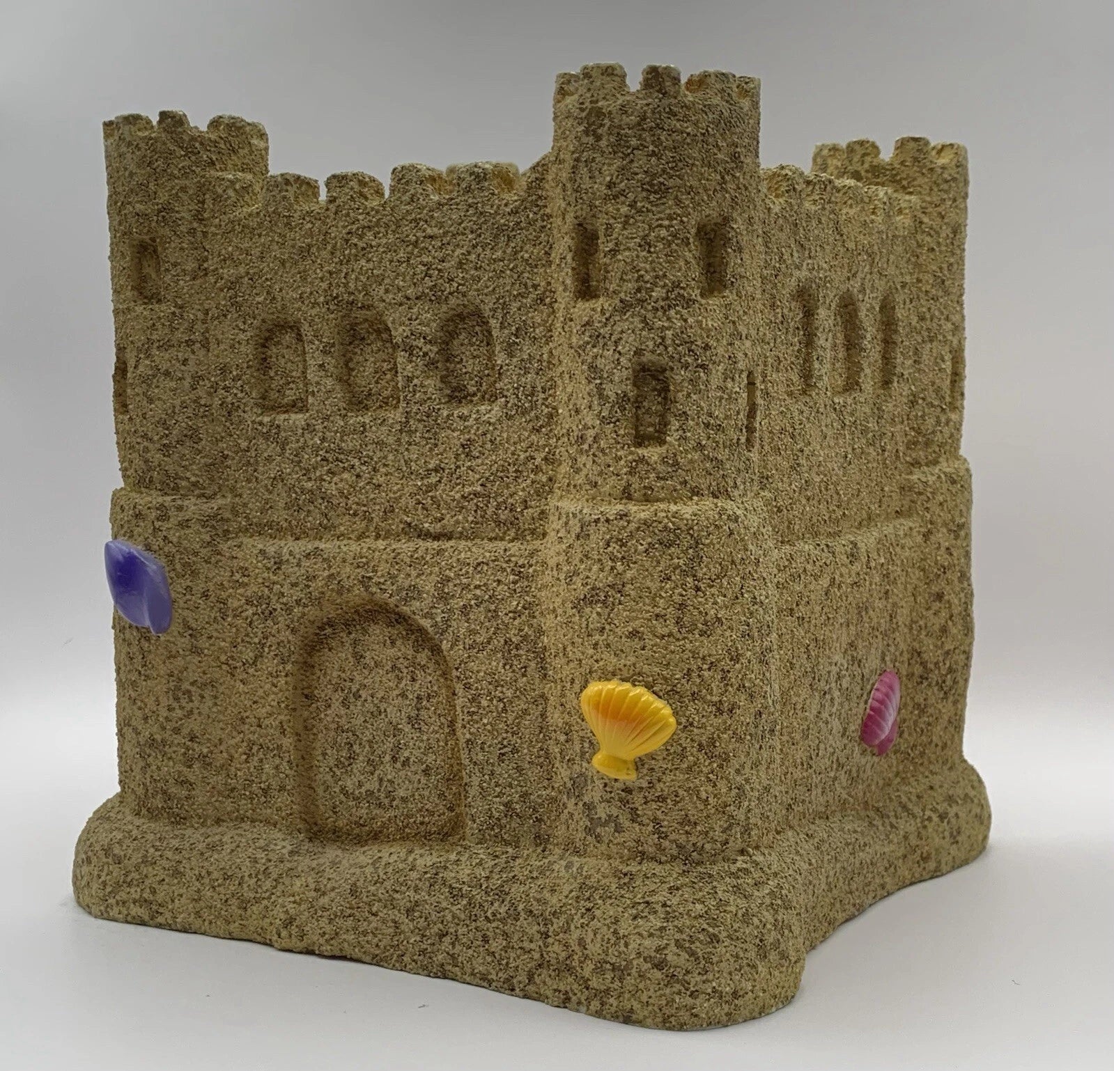 Sand castle tissue box cover.Heavy resin “sand” texture on outside surface.Beach | eBay