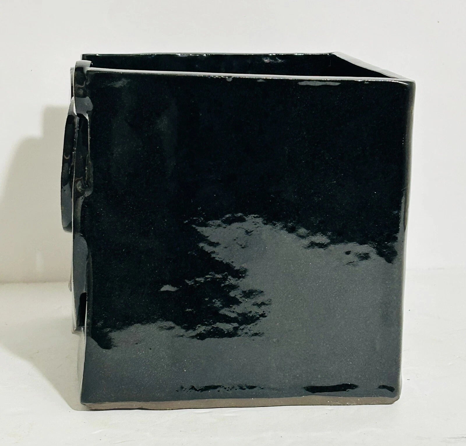 Studio Art Pottery Tissue Box Holder Black Glaze Moon Phase Whimsy Goth Witchy | eBay