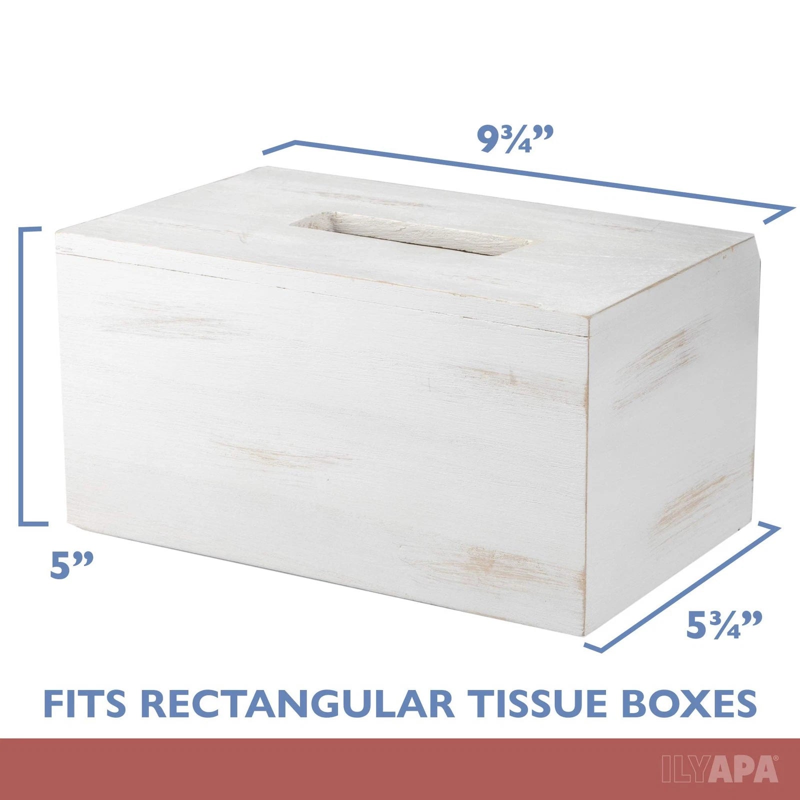Ilyapa Wood Tissue Box Cover Rectangular - Rustic Farmhouse White Wooden | eBay