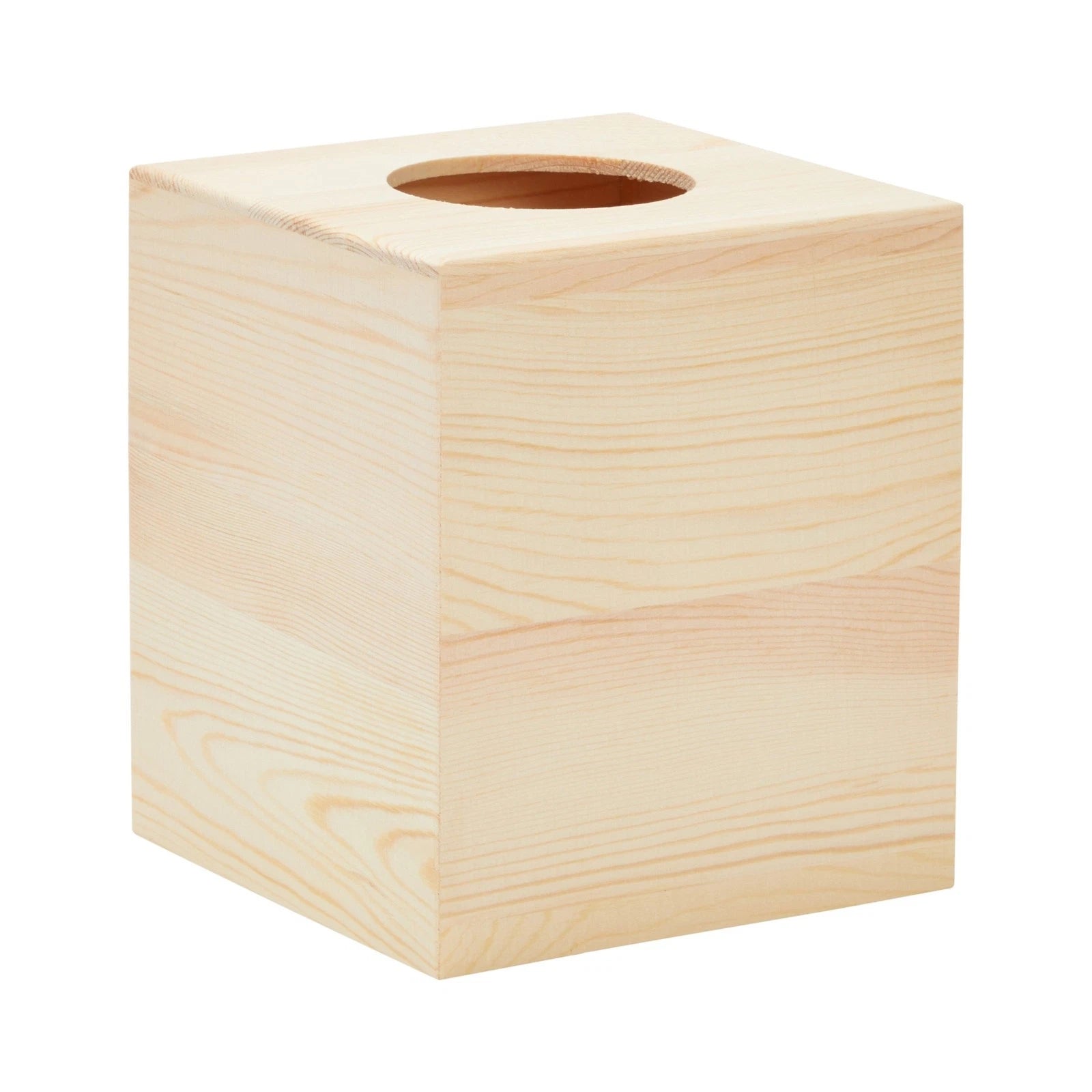 Unfinished Wood Tissue Box Cover, Square Wooden Holder with Slide Out Bottom | eBay