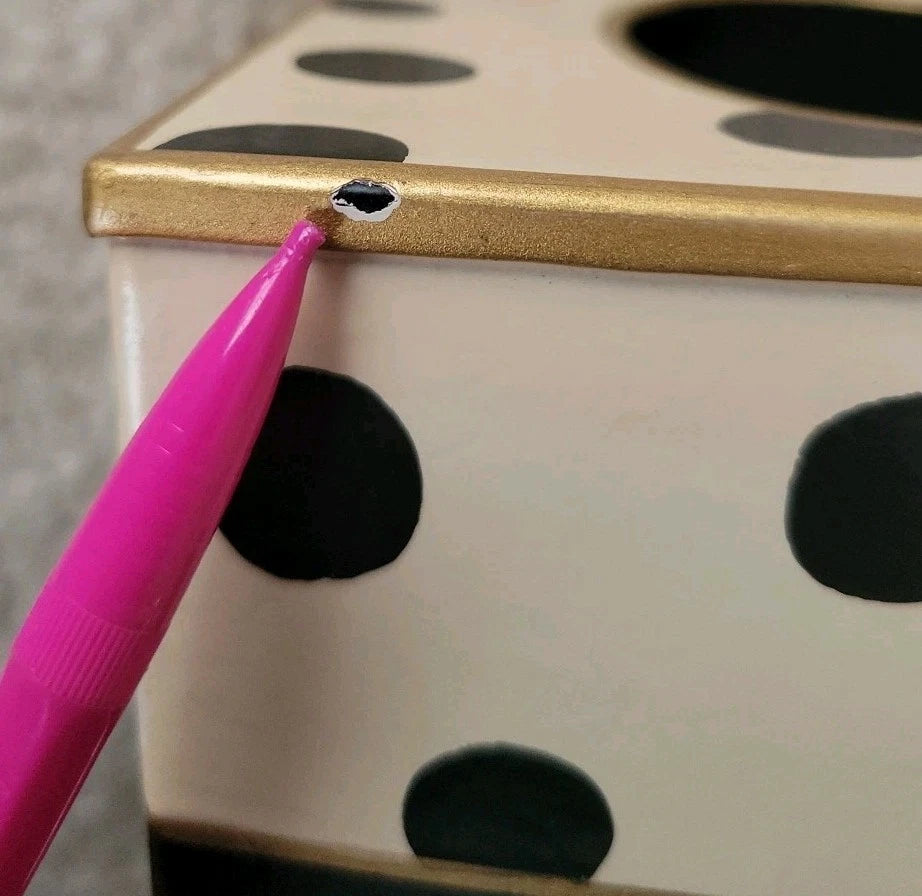 Mackenzie Childs Tissue Box Cover Dotty Polka Dot Boutique Black Cream Square | eBay