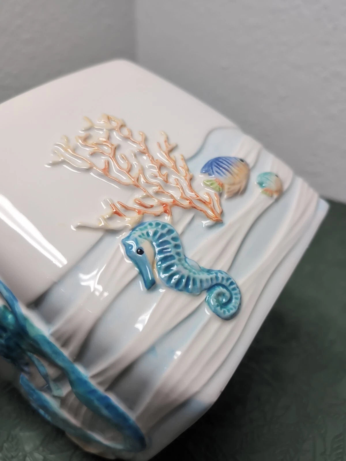 Cynthia Coulter Sea Splash Boutique Tissue Box Cover Hand-Painted Mermaid Rare | eBay