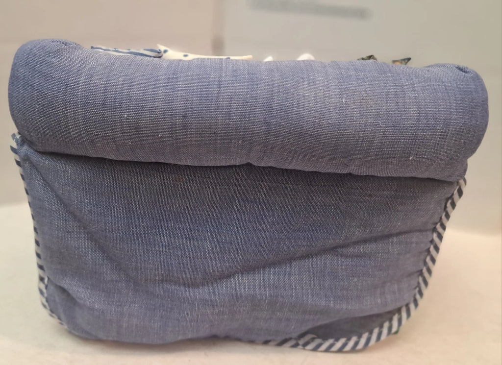 Denim Blue Sofa Couch Tissue Box Cover With Pillows Lillian Vernon Vintage | eBay