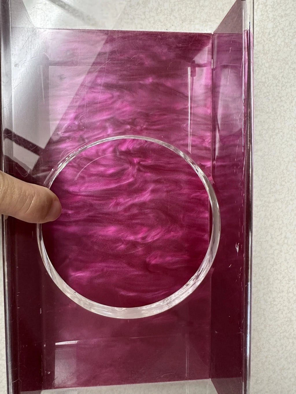 Vintage MCM Regency Thick Lucite Kleenex Cut Tissue Box Holder Acrylic pink | eBay