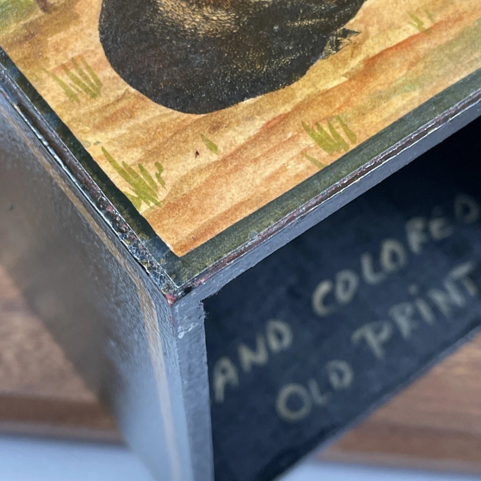 Hippo African Safari Antique Painted Print Animal Wood Green Tissue Box Cover | eBay