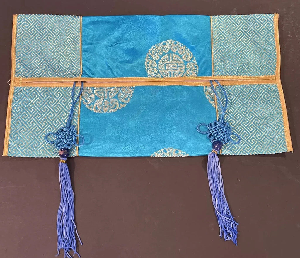 Festive Gold & Blue Tissue Box Cover Gold Tassels 14in x 8in Hook Loop Opening | eBay