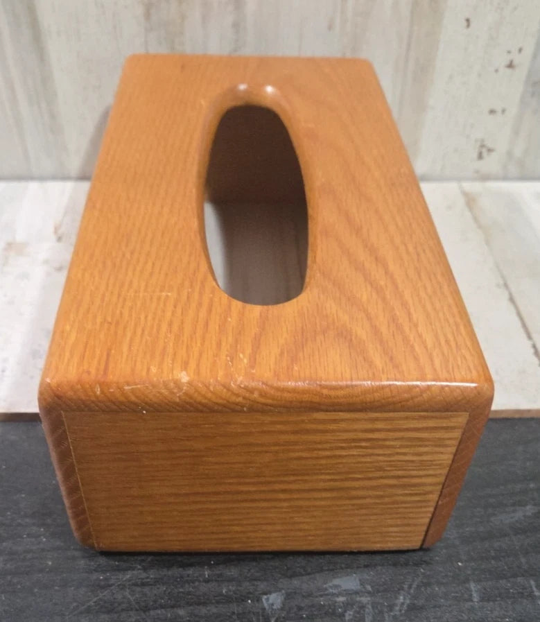 Vintage Oak Wood Tissue Box Dispenser Rectangle Retro Fits 10”x5” Kleenex Holder | eBay