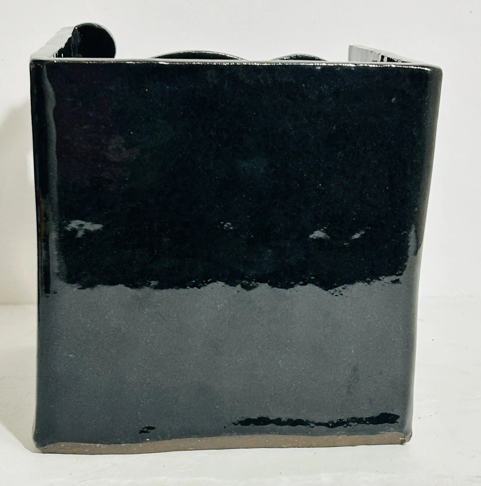 Studio Art Pottery Tissue Box Holder Black Glaze Moon Phase Whimsy Goth Witchy | eBay