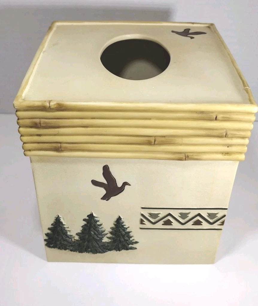 Outdoorsman Square Facial Tissue Cube Cover Bathroom Decor Accessory Cabin Lodge | eBay