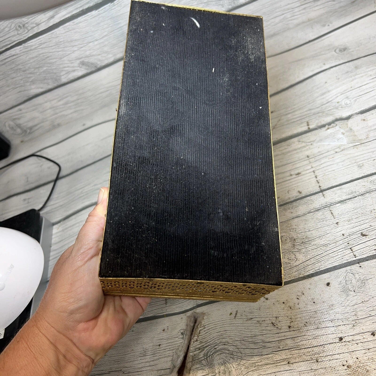 Vintage Gold Metal Filigree Flower Hollywood Regency Art Deco Tissue Box Holder | eBay