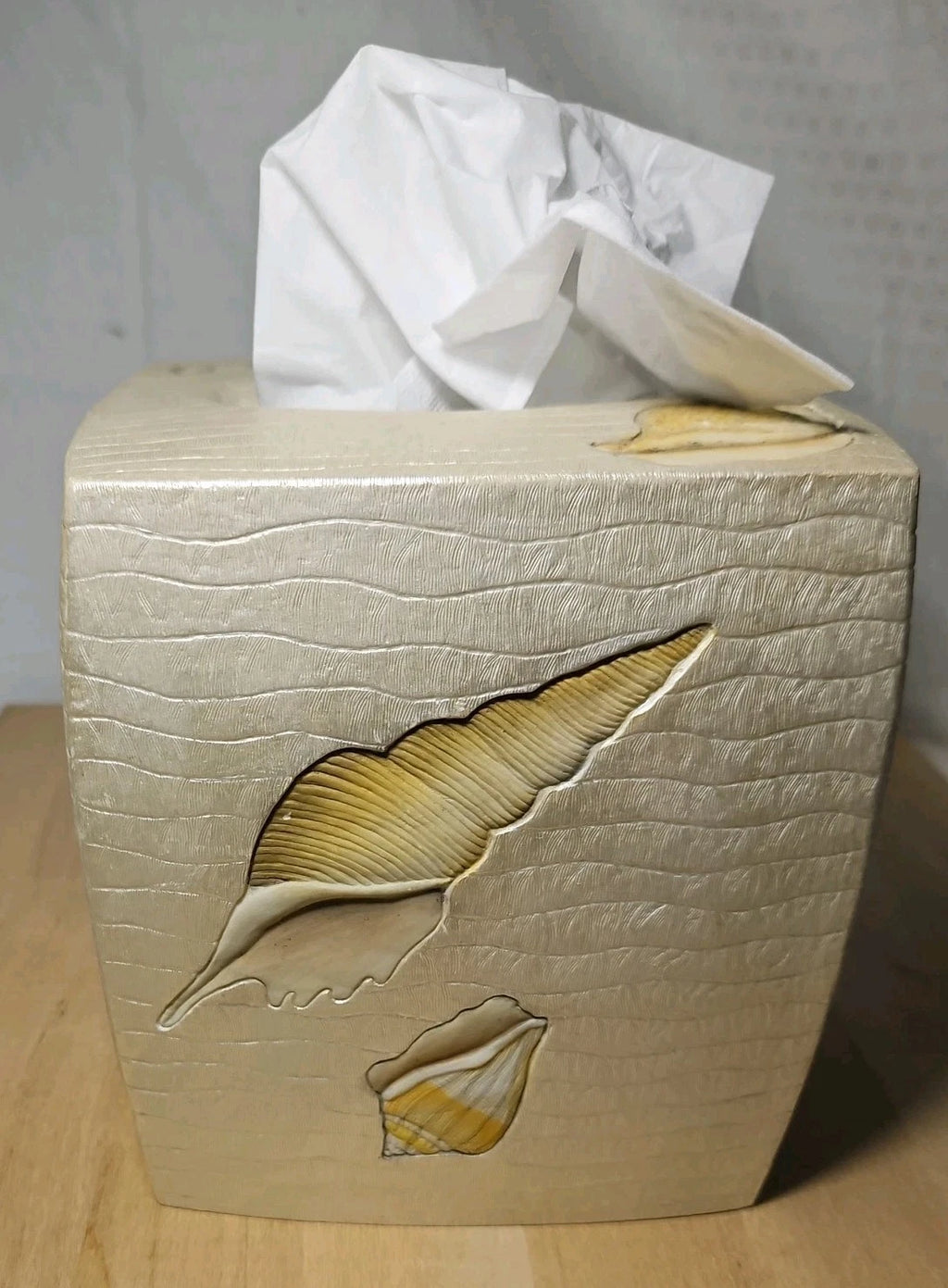 Croscill Home Beach Haven Square Tissue Box Cover Sea Shells Beach Nautical | eBay