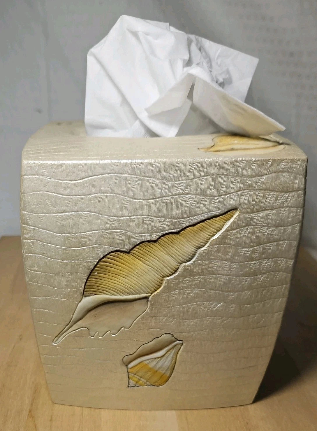 Croscill Home Beach Haven Square Tissue Box Cover Sea Shells Beach Nautical | eBay