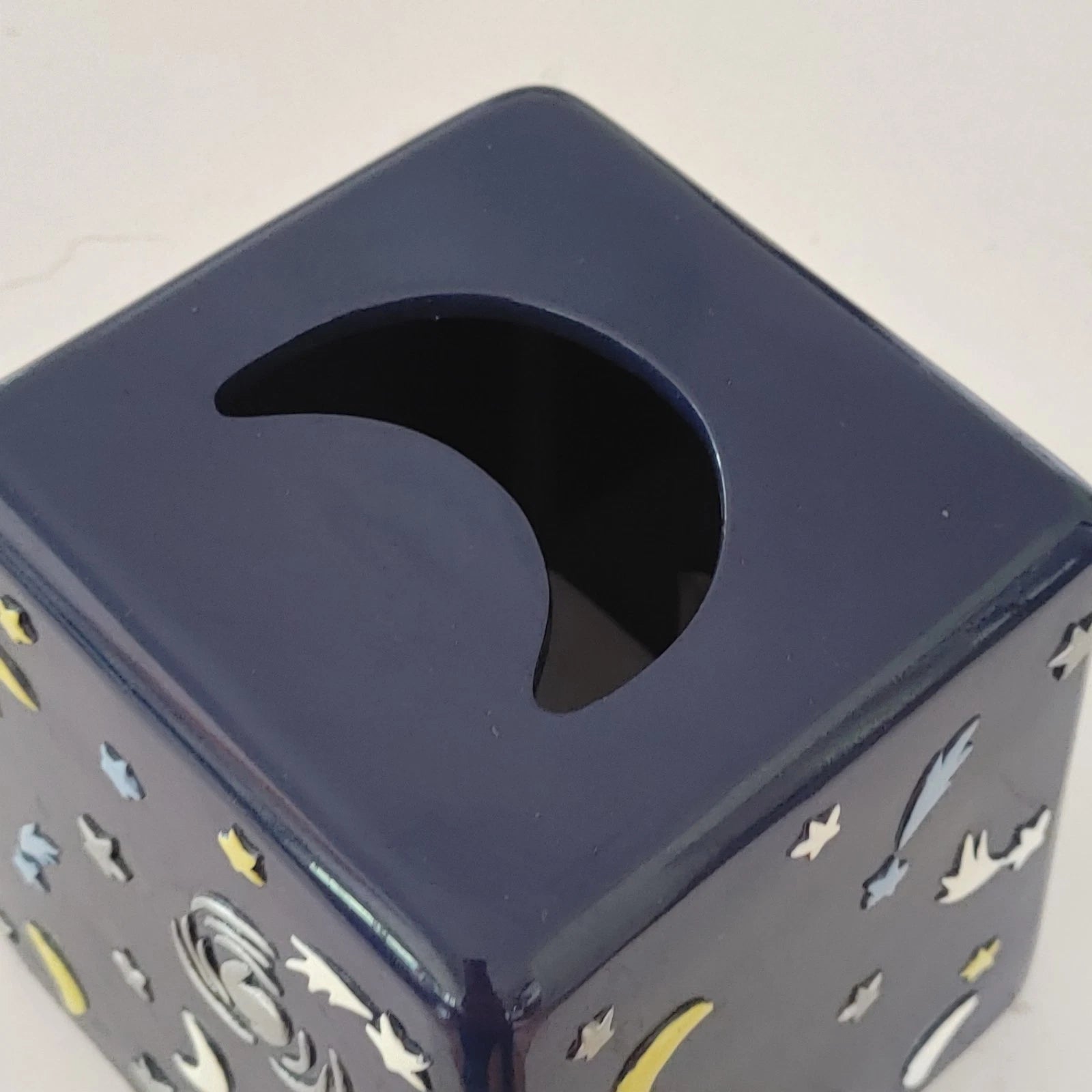 VTG Tissue Cover Box Celestial Stars Moon Solar Galaxy Blue 3D 80's 90's Upright | eBay