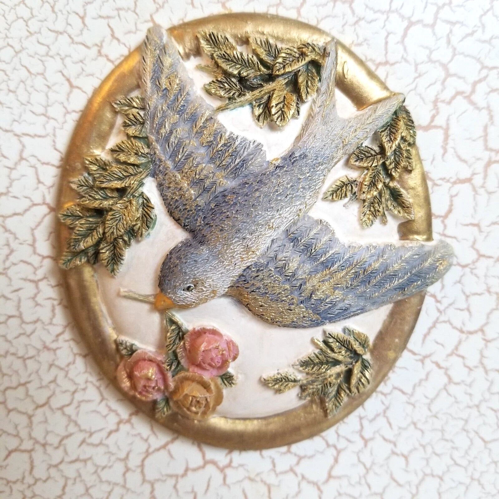 Tissue Box Cover Figi Crackled Finish Bird Medallion Square | eBay