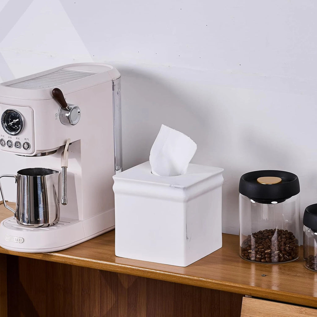 White Marble Tissue Box Cover Retro Square for Bathroom Conutertop,Tissue Box Ho | eBay