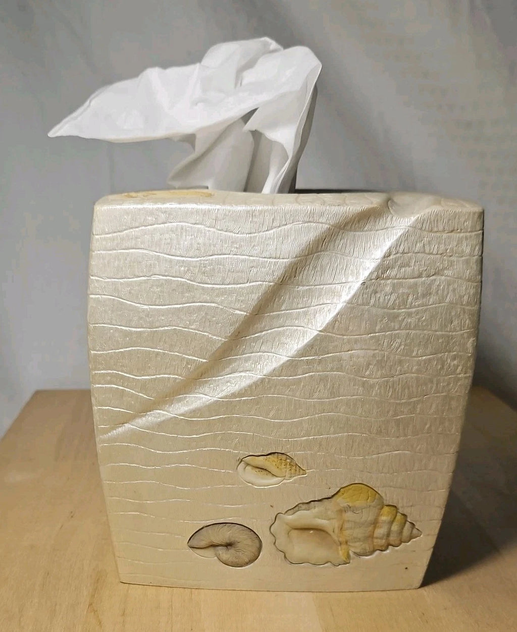 Croscill Home Beach Haven Square Tissue Box Cover Sea Shells Beach Nautical | eBay